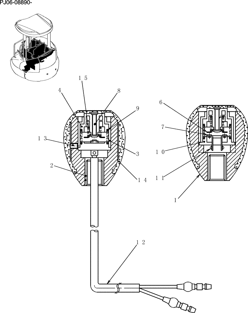 Схема запчастей Case CX50B - (139-72[1]) - GRIP (90) - PLATFORM, CAB, BODYWORK AND DECALS