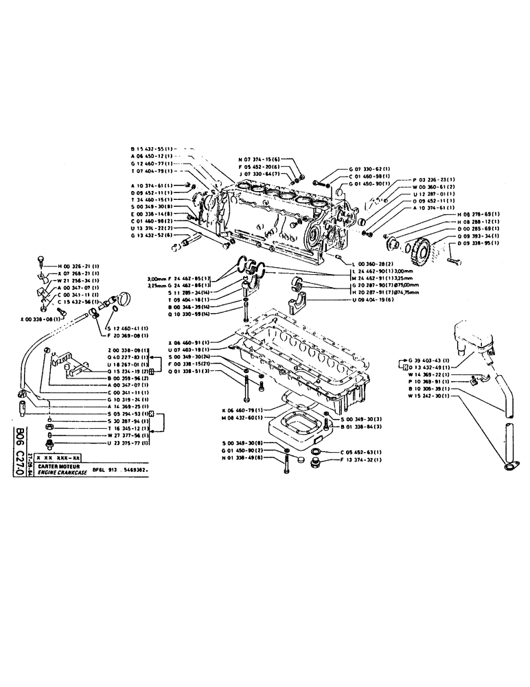 Схема запчастей Case 160CL - (052) - ENGINE CRANKCASE (01) - ENGINE