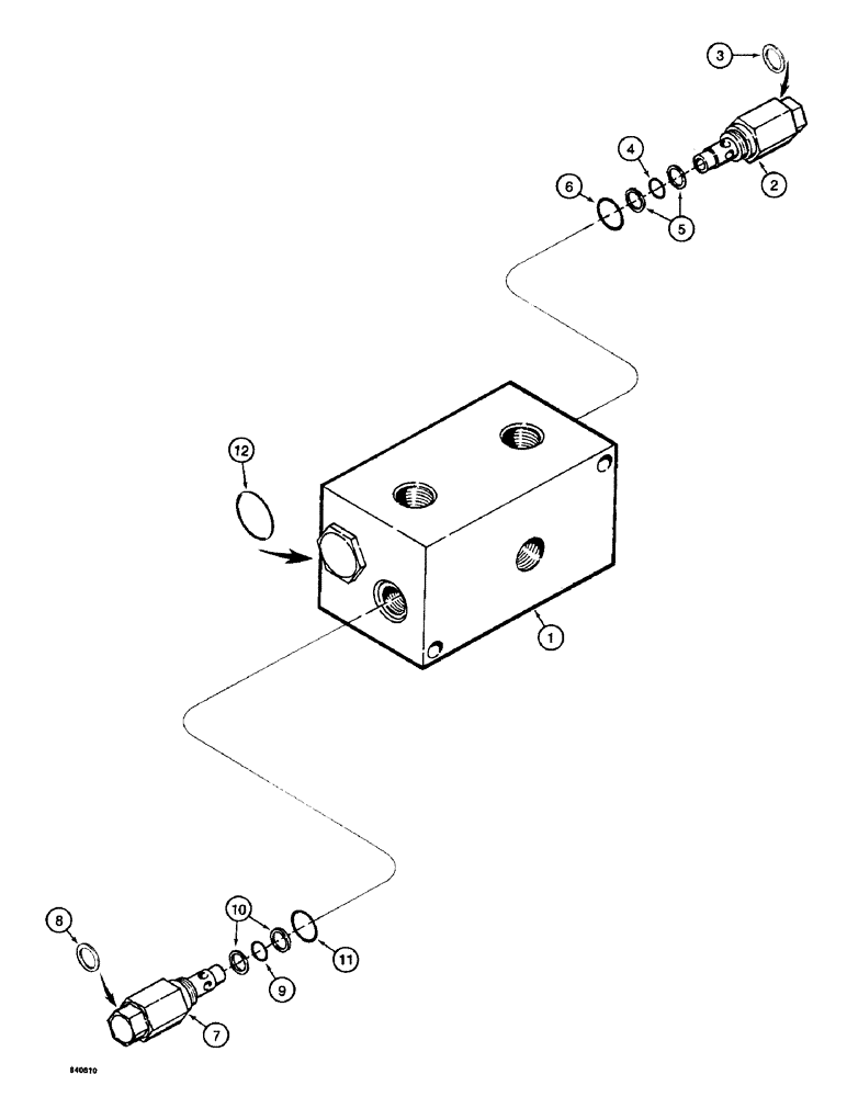 Схема запчастей Case 1187 - (240) - DUAL RELIEF VALVE, USED WITH ROTARY CUTTER (07) - HYDRAULIC SYSTEM