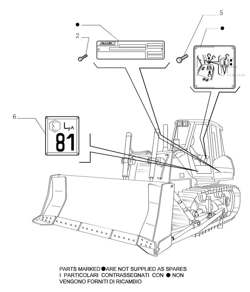 Схема запчастей Case 1850K - (9.653[26]) - ROPS CAB - DECAL - OPTIONAL CODE 784110191 (19) - OPTIONS