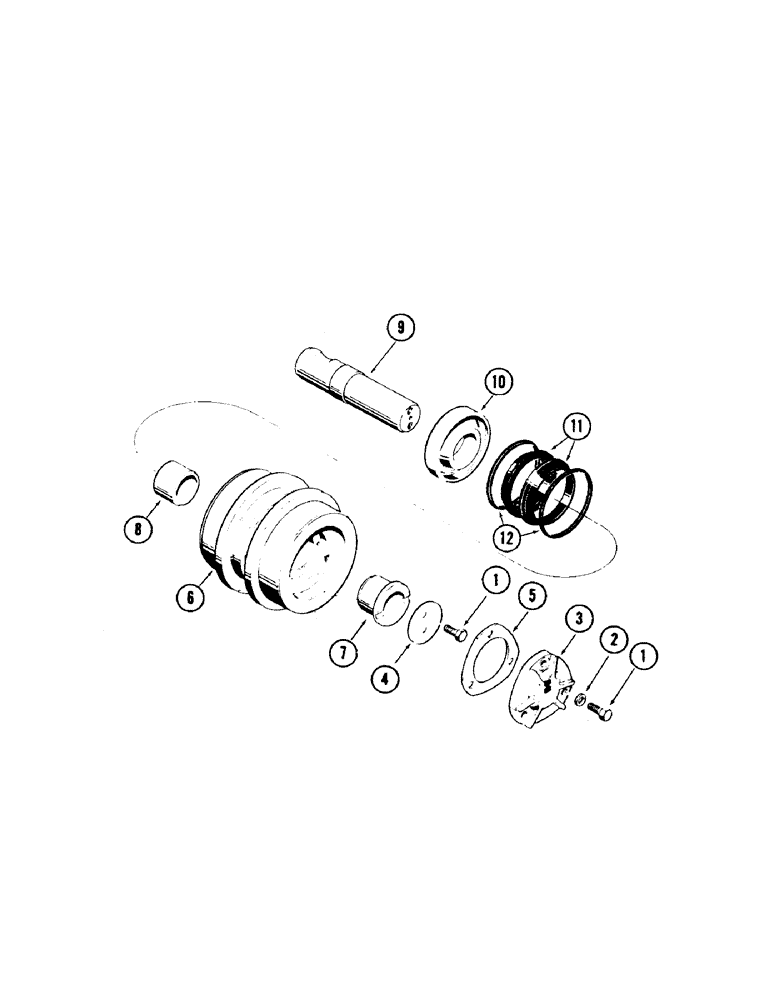 Схема запчастей Case 35 - (010[1]) - CARRIER ROLLER (UPPER) (48) - TRACKS & TRACK SUSPENSION
