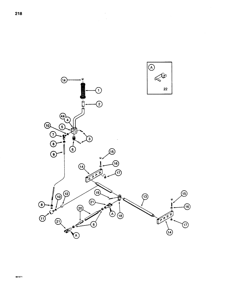 Схема запчастей Case 880D - (218) - CONTROLS, BOOM CONTROL LEVER AND LINKAGE (05) - UPPERSTRUCTURE CHASSIS