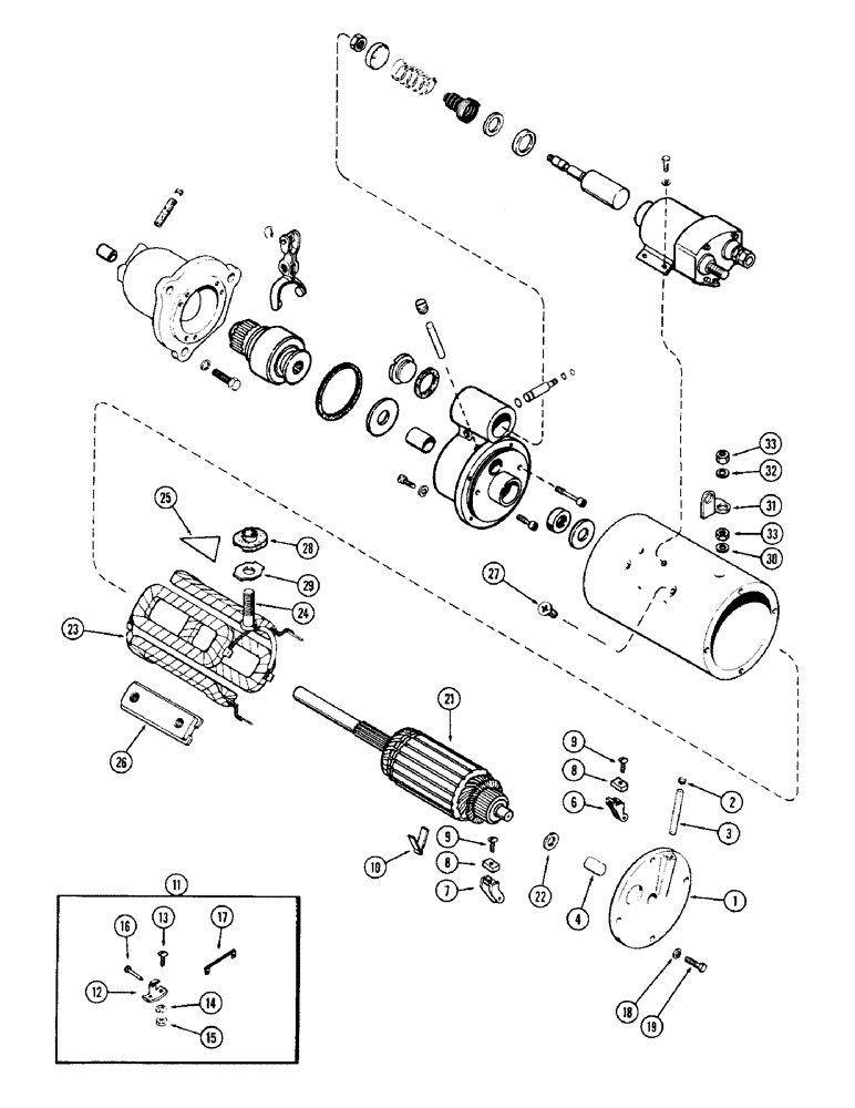 Схема запчастей Case 880 - (064) - R26136 STARTER, 24 VOLT (06) - ELECTRICAL SYSTEMS