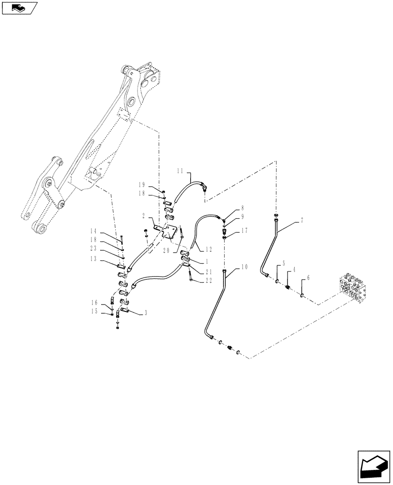 Схема запчастей Case 721F - (35.701.03) - HYDRAULICS - AUXILIARY XT (35) - HYDRAULIC SYSTEMS