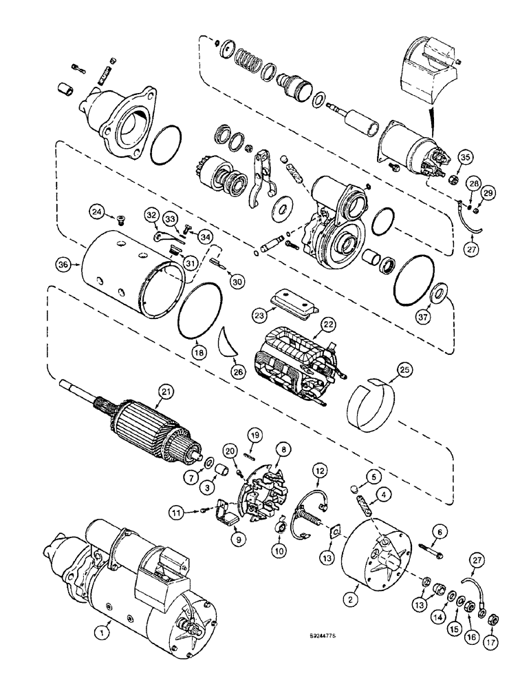 Схема запчастей Case 9040B - (4-04) - STARTER ASSEMBLY - 114769A1 (04) - ELECTRICAL SYSTEMS