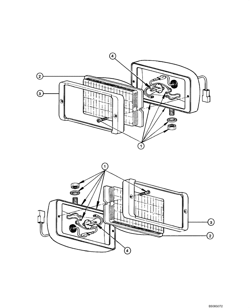 Схема запчастей Case 865 - (04.23[00]) - FRONT AND REAR HEADLIGHT COMPONENTS (04) - ELECTRICAL SYSTEMS