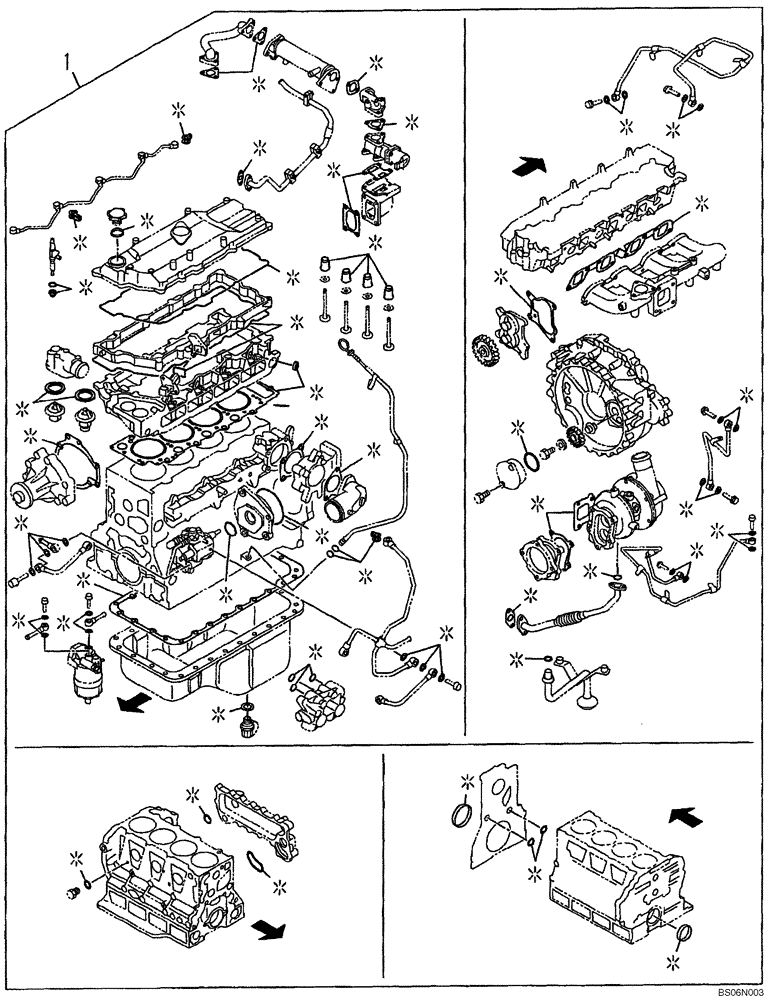 Схема запчастей Case CX210BNLC - (02-08) - PACKAGE SEALS - ENGINE (02) - ENGINE