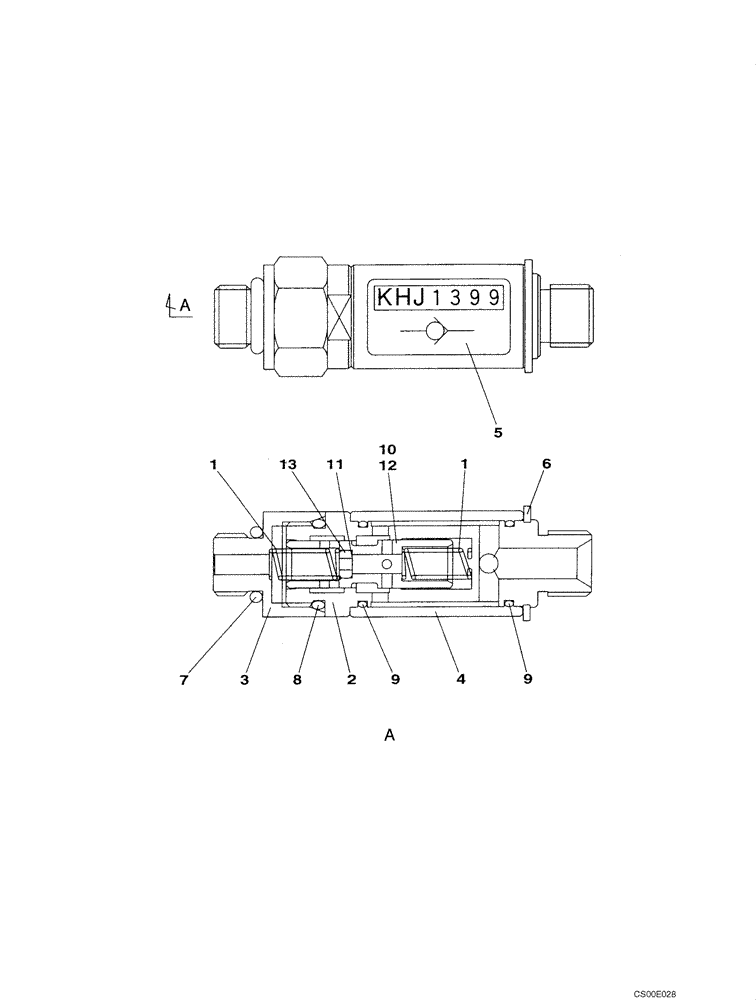 Схема запчастей Case CX130 - (08-083) - VALVE ASSY, CHECK (08) - HYDRAULICS