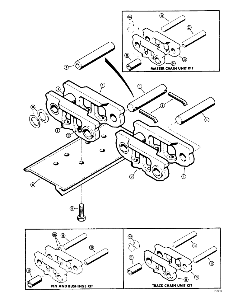 Схема запчастей Case 310G - (124) - TRACK CHAIN (04) - UNDERCARRIAGE