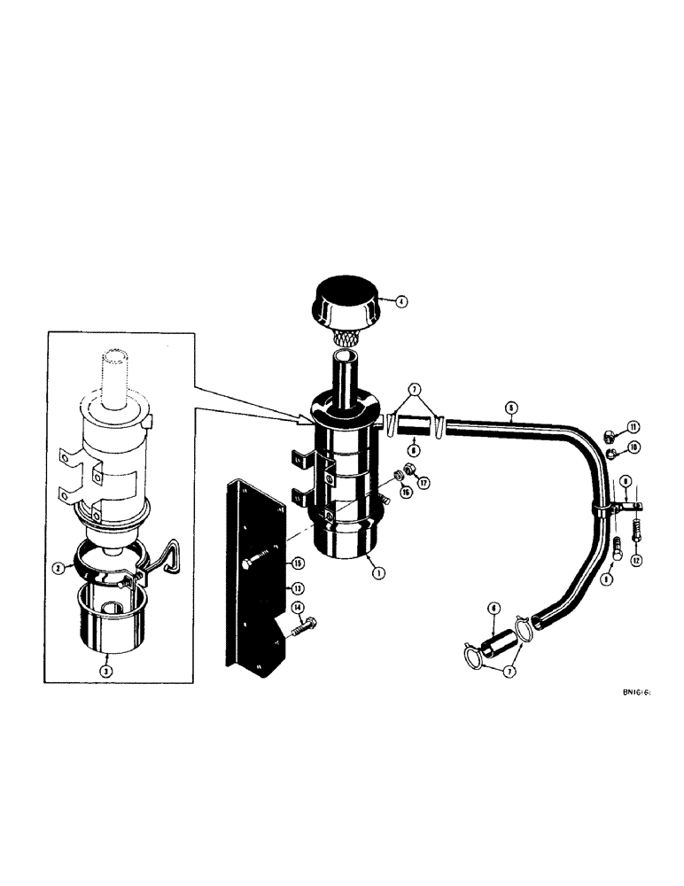Схема запчастей Case 320 - (042[1]) - AIR CLEANER (01) - ENGINE