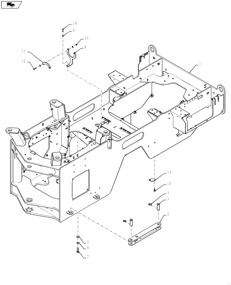 Схема запчастей Case 621F - (39.100.03) - FRAME, REAR (39) - FRAMES AND BALLASTING