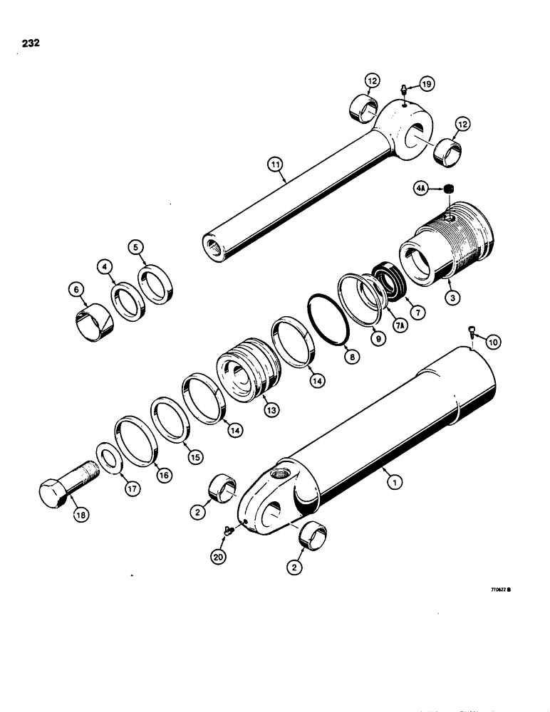 Схема запчастей Case 850C - (232) - G101214 AND G101215 RIPPER CYLINDERS (07) - HYDRAULIC SYSTEM