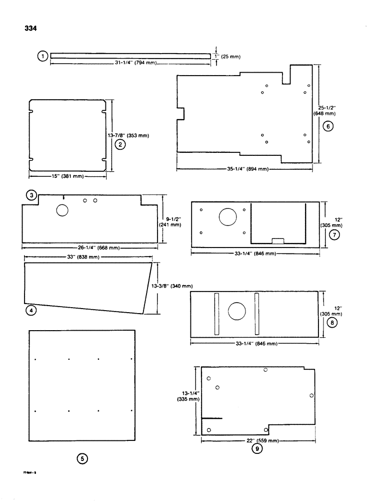 Схема запчастей Case 850C - (334) - NOISE REDUCTION PADS (05) - UPPERSTRUCTURE CHASSIS