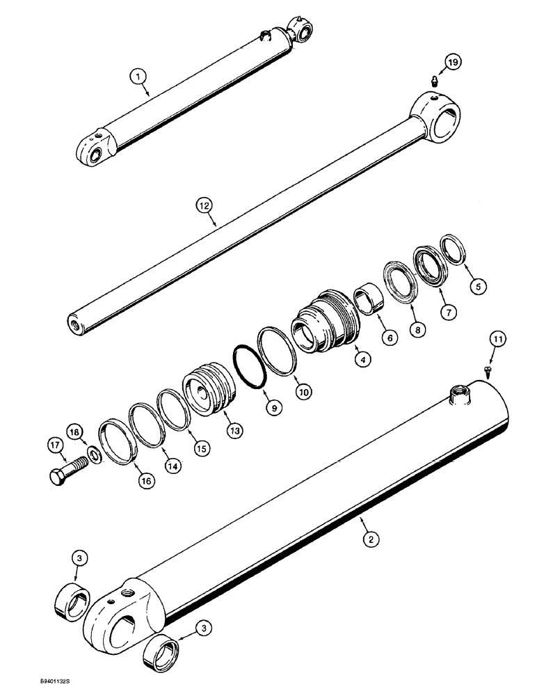 Схема запчастей Case 590SL - (8-146) - LOADER LIFT CYLINDERS (08) - HYDRAULICS