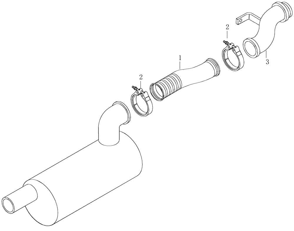 Схема запчастей Case 325 - (0.077/1[02]) - EXHAUST MANIFOLD (325 EU / PIN 455275 AND AFTER) (325 NA / PIN HHD000108 AND AFTER) (01) - ENGINE