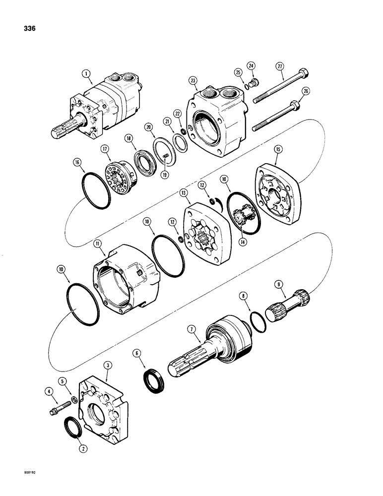 Схема запчастей Case 480C - (336) - D90093 PTO HYDRAULIC MOTOR (35) - HYDRAULIC SYSTEMS