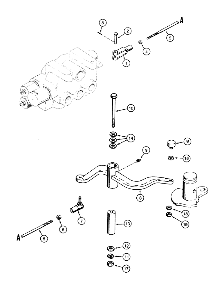 Схема запчастей Case 580SK - (9-036) - SWING SEQUENCE CONTROL VALVE, VERSION WITH INTEGRAL BACKHOE (09) - CHASSIS/ATTACHMENTS