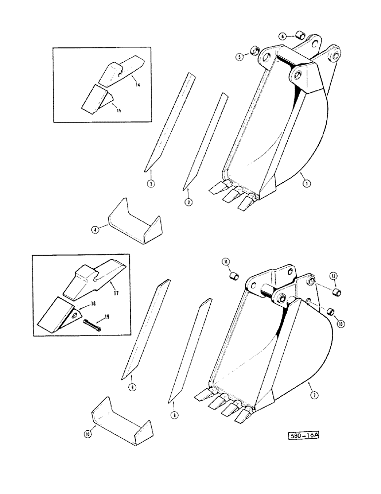 Схема запчастей Case 35 - (112) - TRENCHING BUCKETS 