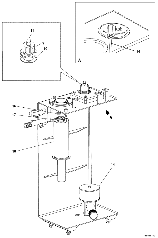 Схема запчастей Case CX135SR - (08-002) - HYDRAULIC RESERVOIR (08) - HYDRAULICS