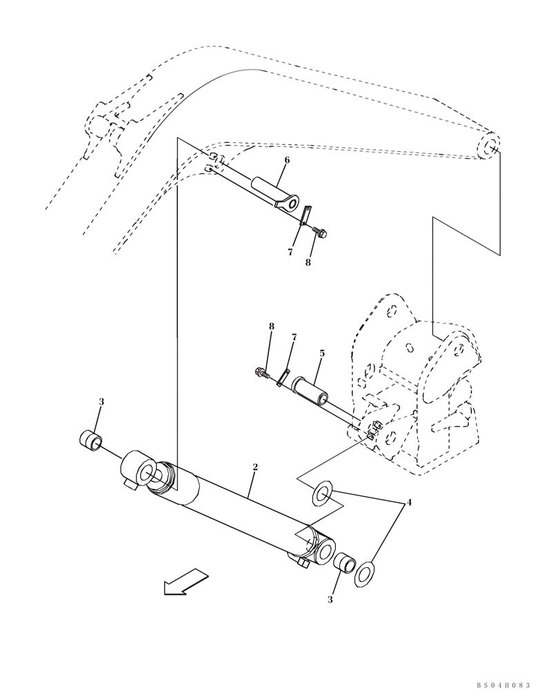 Схема запчастей Case CX80 - (09-05) - BOOM CYLINDER, MOUNTING - MODELS WITHOUT LOAD HOLD (09) - CHASSIS