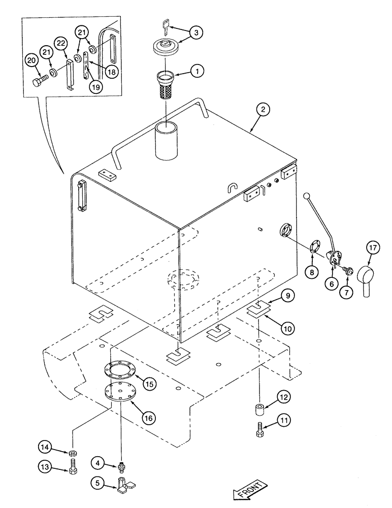 Схема запчастей Case 9050B - (3-02) - FUEL TANK (03) - FUEL SYSTEM