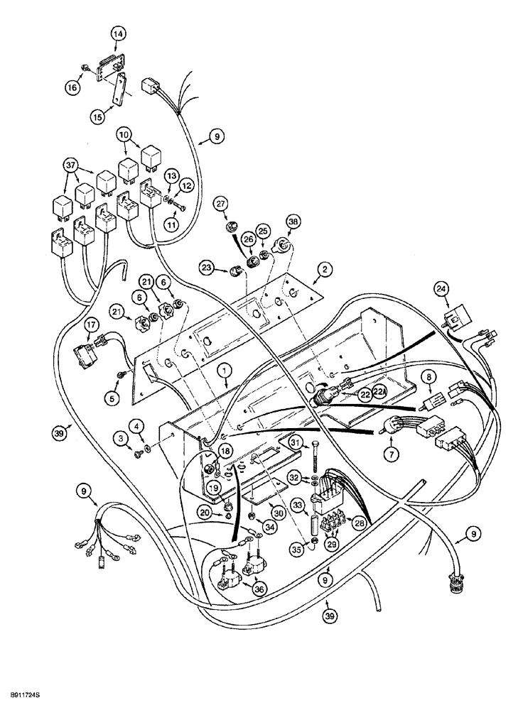 Схема запчастей Case 850G - (4-22) - CAB CONTROL PANEL AND WIRING (06) - ELECTRICAL SYSTEMS