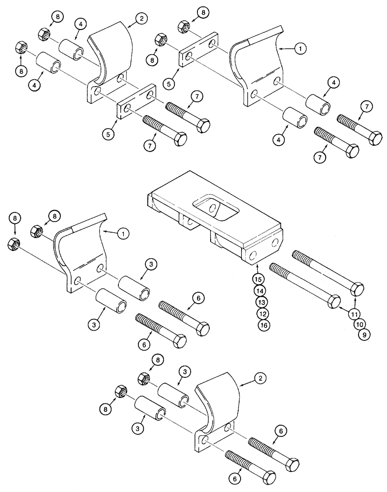Схема запчастей Case 460 - (9-68) - LARGE CUPPED DIGGING TEETH, USED WITH 75,000 POUND CHAINLINE (09) - CHASSIS/ATTACHMENTS