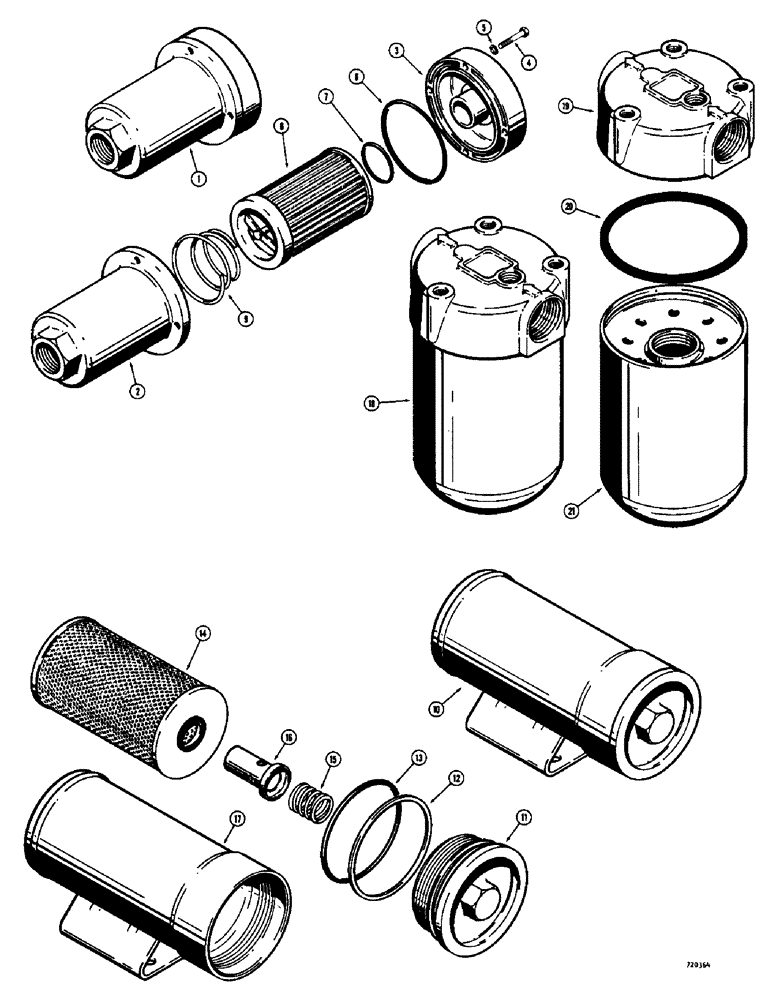 Схема запчастей Case 475 - (104) - D35144 TRANSMISSION OIL FILTER, (SUCTION LINE) (21) - TRANSMISSION