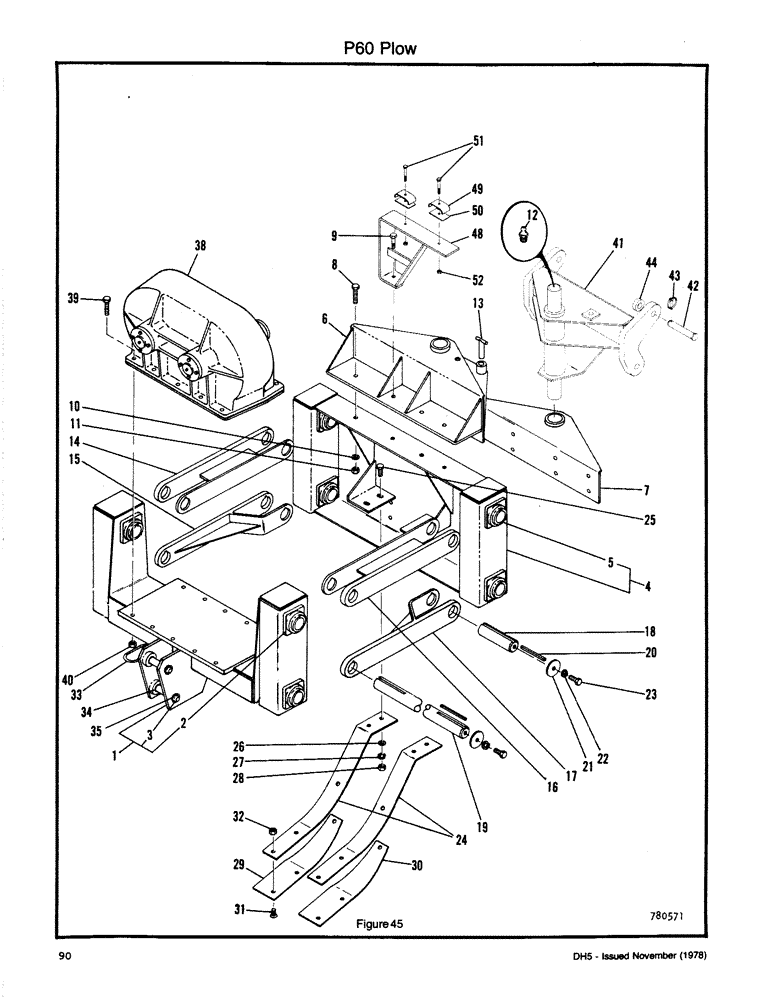 Схема запчастей Case DH5 - (090) - P60 PLOW (89) - TOOLS