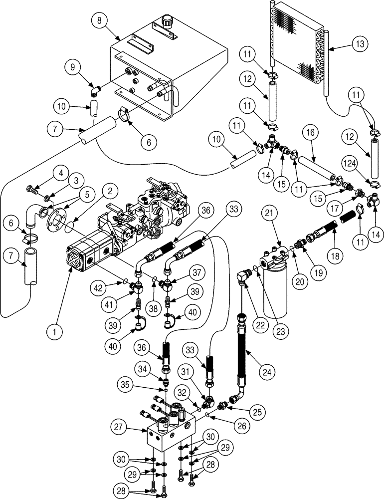 Схема запчастей Case 6010 - (08-01) - HYDRAULICS - SUPPLY AND SYSTEM CONTROL (35) - HYDRAULIC SYSTEMS