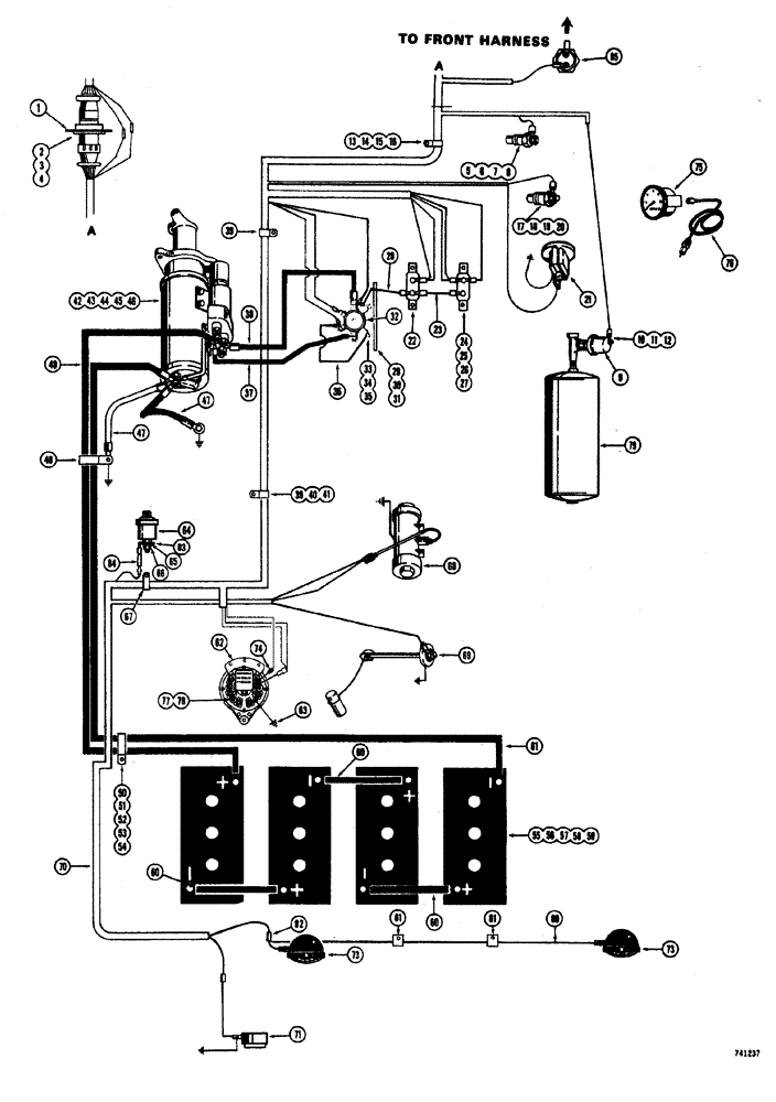 Схема запчастей Case W20 - (070) - ELEC. SYSTEM REAR HARNESS MODELS W/ 30 AMP ALTERNATOR USED TRAC. S/N 9115403 & AFTER (04) - ELECTRICAL SYSTEMS