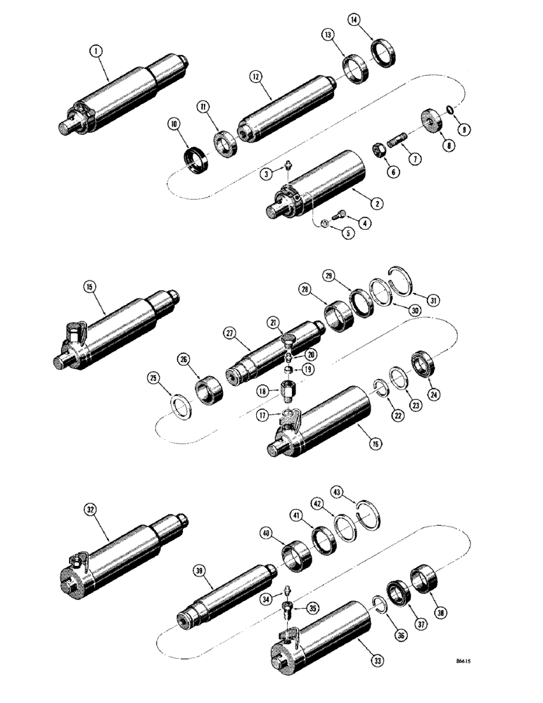 Схема запчастей Case 1000D - (176) - TRACK ADJUSTERS, R22090 TRACK ADJUSTER, USED BEFORE TRACTOR SN. 7104771 (04) - UNDERCARRIAGE