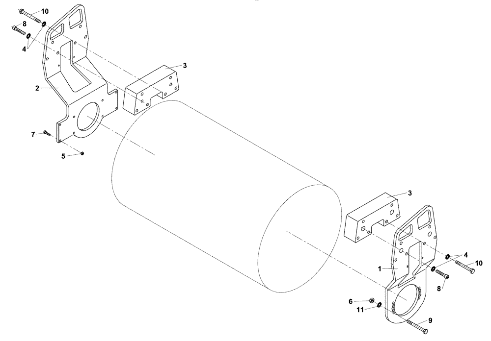 Схема запчастей Case DV204 - (12-71/4[02]) - ROLLER MOUNTING (12) - Chassis/Attachments