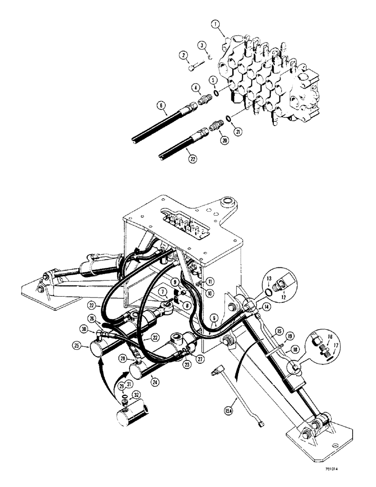 Схема запчастей Case 33 - (132) - SWING AND STABILIZER CYLINDER HYDRAULICS, * (LATE PRODUCTION 