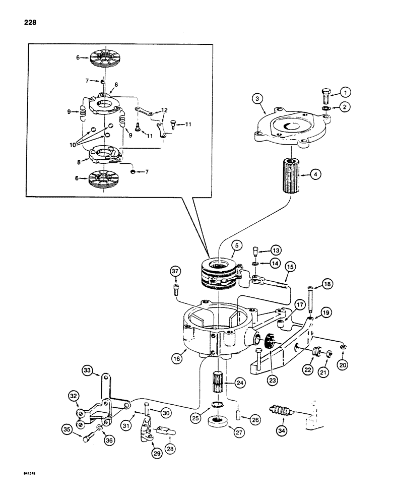 Схема запчастей Case 880D - (228) - SWING BRAKE (04) - UNDERCARRIAGE