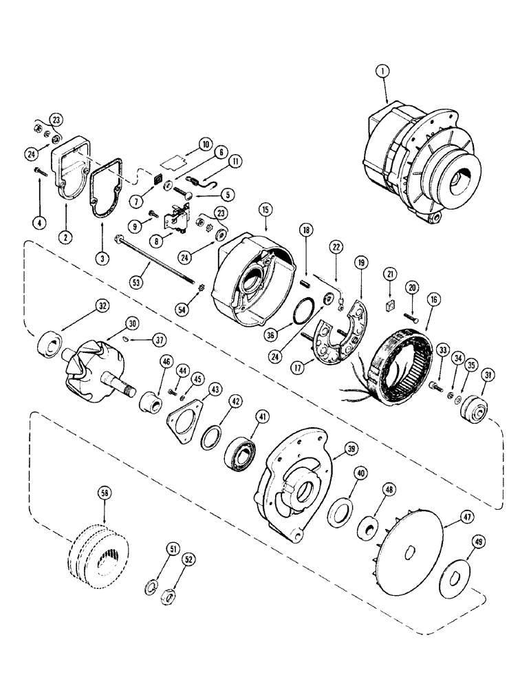 Схема запчастей Case 880 - (076) - A41360 ALTERNATOR, 24 VOLT (06) - ELECTRICAL SYSTEMS