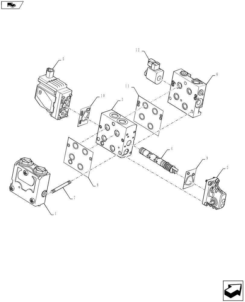 Схема запчастей Case 721F - (41.200.10) - VALVE ASSY - PROPORTIONAL JOYSTICK STEERING (41) - STEERING