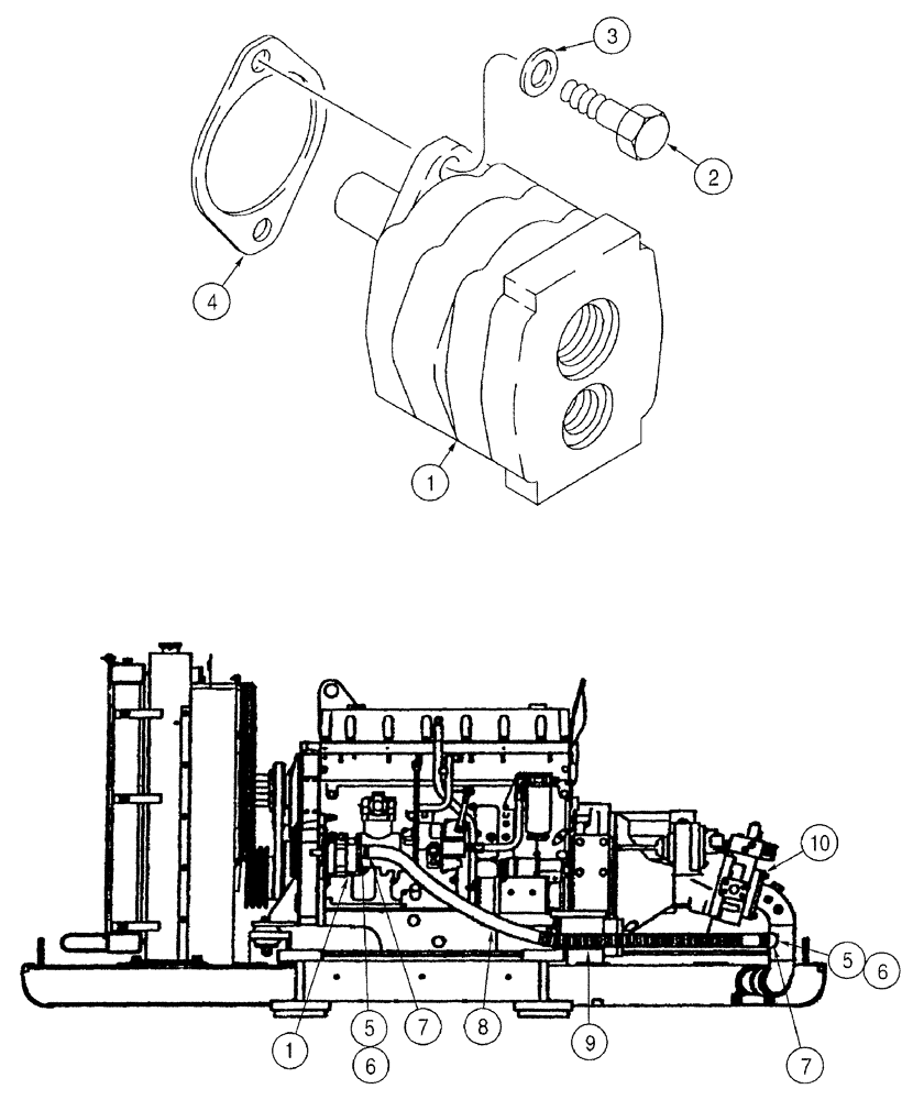 Схема запчастей Case 9050B - (8-008) - AUXILIARY HYDRAULIC PUMP AND SUCTION LINE, FOR TIMBER KING MODELS, P.I.N. EAC0531007 AND AFTER (08) - HYDRAULICS
