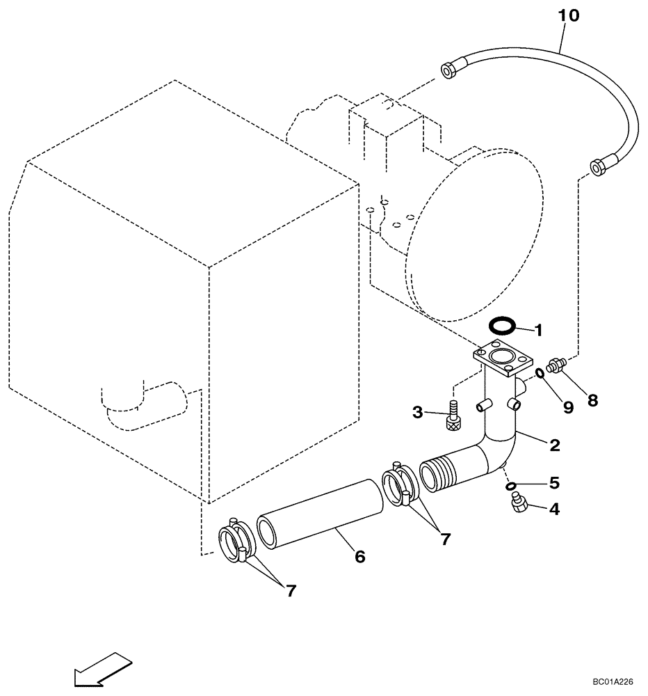 Схема запчастей Case CX290 - (08-03) - HYDRAULICS - PUMP SUCTION LINE (08) - HYDRAULICS