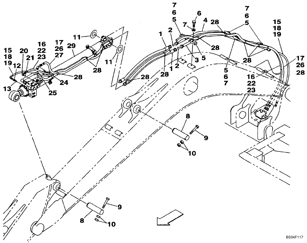 Схема запчастей Case CX160 - (08-15) - HYDRAULICS - ARM CYLINDER, MODELS WITH LOAD HOLD (08) - HYDRAULICS
