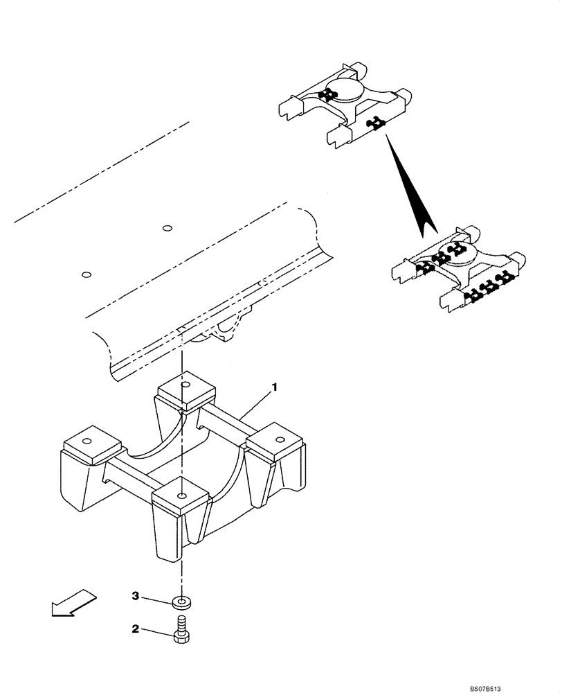 Схема запчастей Case CX210BNLC - (05-02) - GUIDE, CHAIN (11) - TRACKS/STEERING