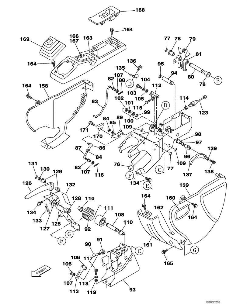 Схема запчастей Case CX330 - (09-020-00[01]) - OPERATORS COMPARTMENT - HAND CONTROL ARM, LEFT (09) - CHASSIS