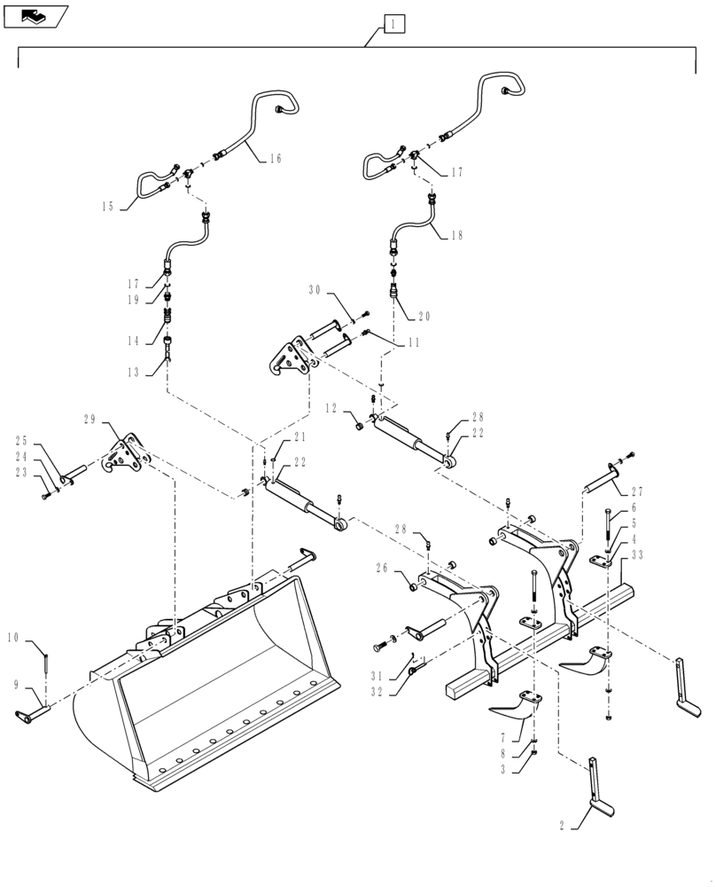 Схема запчастей Case 621E - (09-20[01]) - 3.0 CU YARD BUCKET WITH GRAPPLE (09) - FRONT END ATTACHMENTS