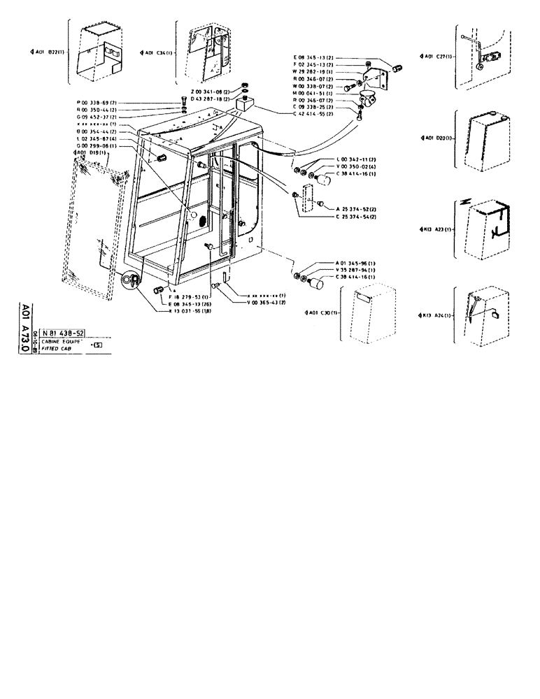 Схема запчастей Case 90BCL - (007) - FITTED CAB (05) - UPPERSTRUCTURE CHASSIS