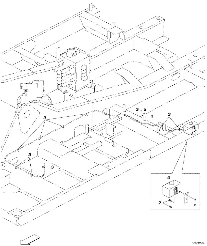 Схема запчастей Case CX350B - (04-04) - WINDSHIELD WASHER (04) - ELECTRICAL SYSTEMS