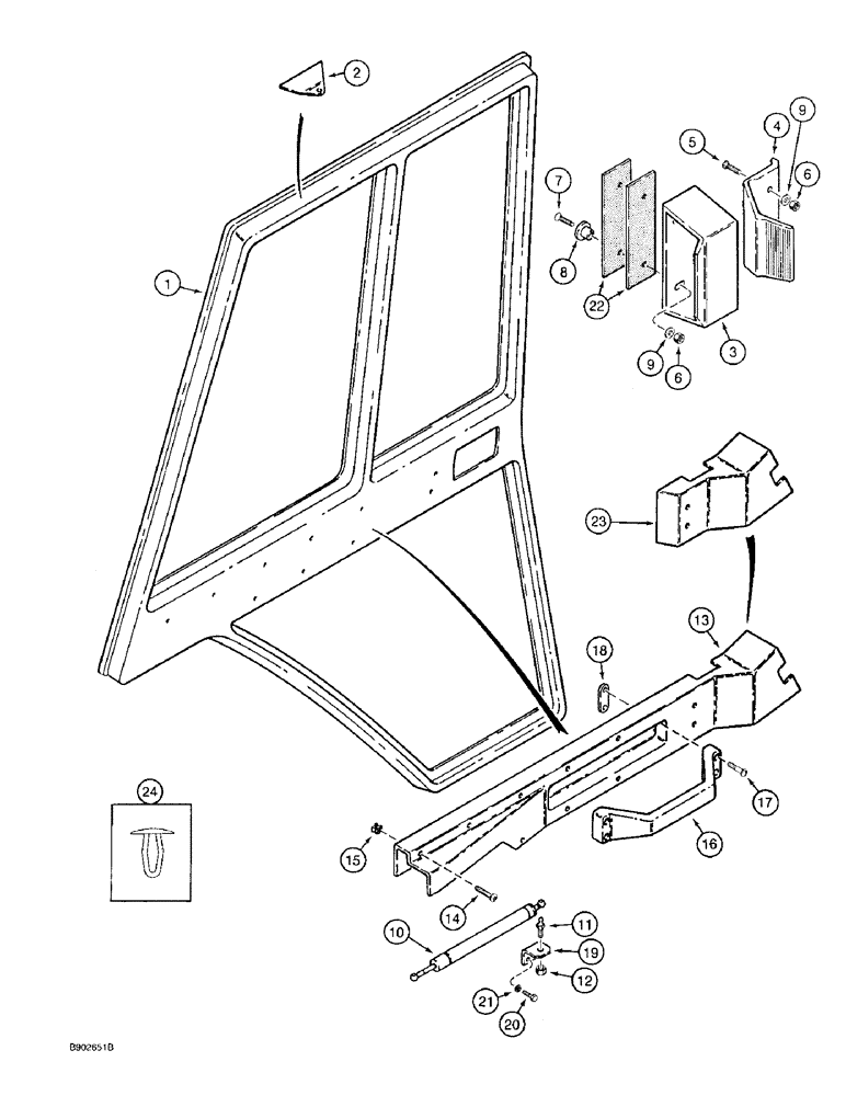 Схема запчастей Case 590 - (9-112) - LEFT-HAND AND RIGHT-HAND CAB DOORS - INTERIOR (09) - CHASSIS/ATTACHMENTS