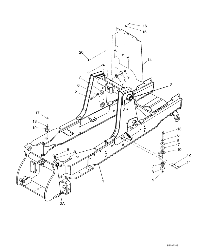 Схема запчастей Case 570MXT - (09-19) - CHASSIS - MOUNTS, POD (09) - CHASSIS/ATTACHMENTS