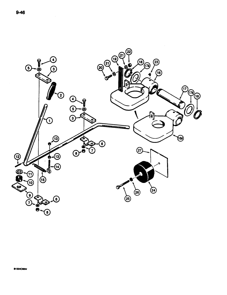 Схема запчастей Case 680L - (9-046) - BOOM LATCH (09) - CHASSIS/ATTACHMENTS