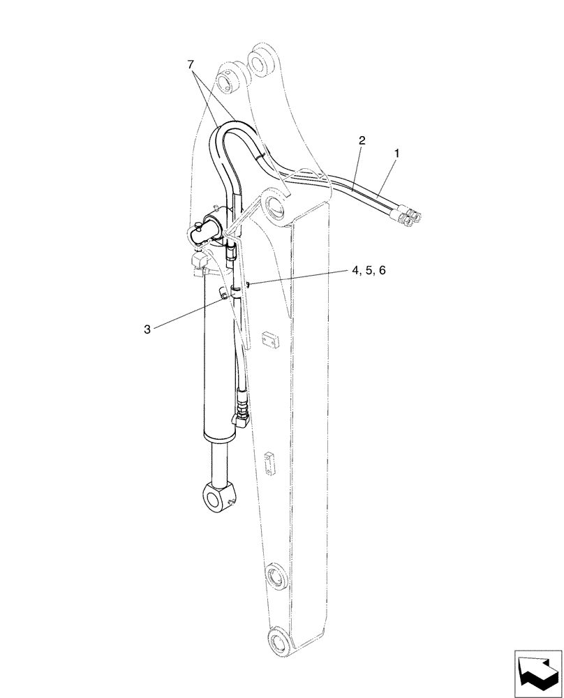 Схема запчастей Case CX50B - (03-017) - HYD LINES, ARM (35) - HYDRAULIC SYSTEMS