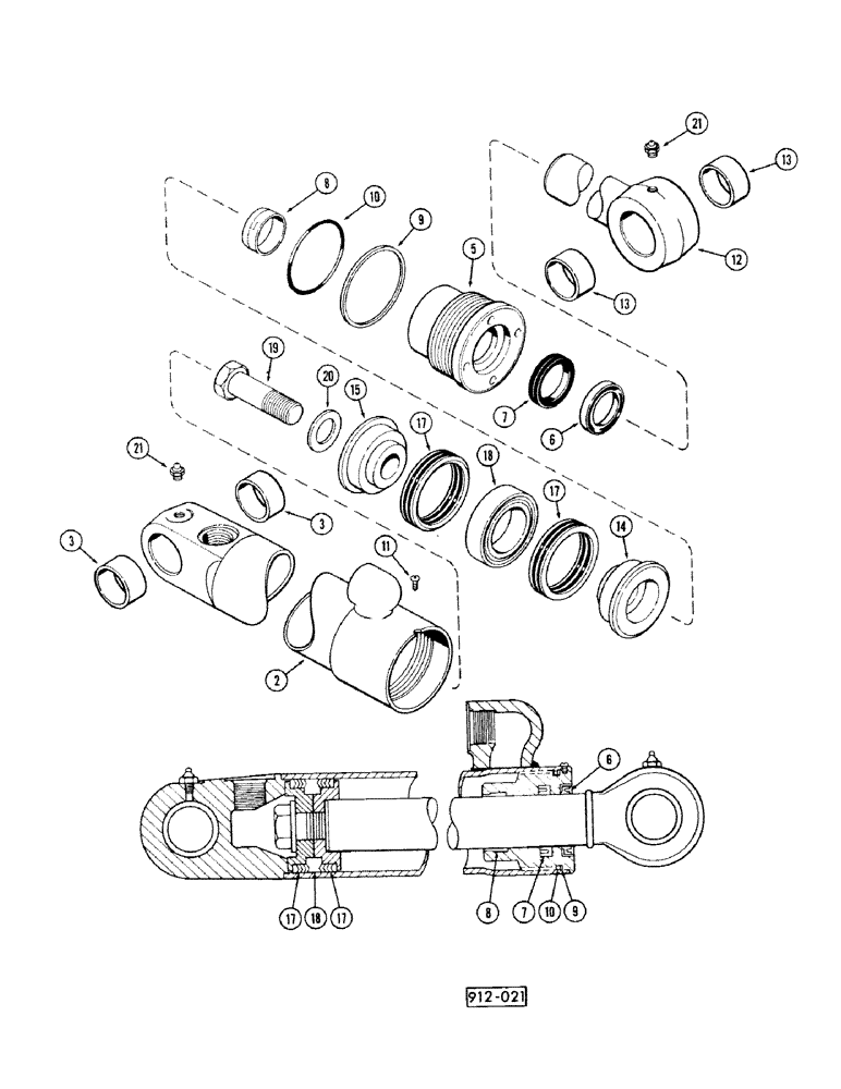 Схема запчастей Case 35 - (092) - LOGGING FORK GRAPPLE CYLINDER 